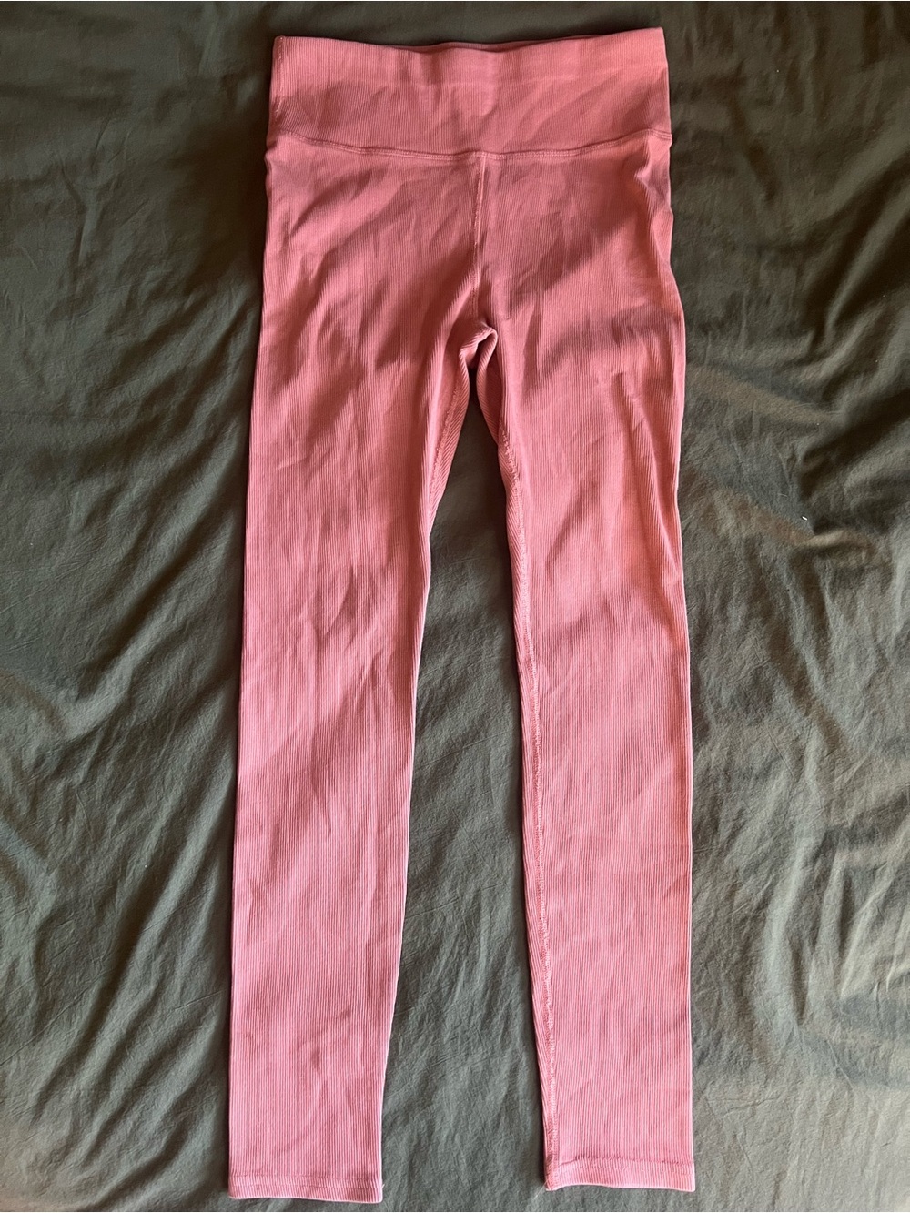 โผ๏ธEUC: Pact Organic Ribbed Pink Sand High Waisted Leggings - M - Picture 5 of 7